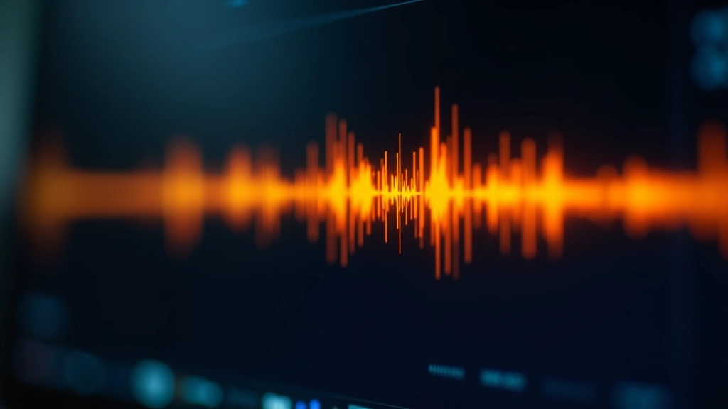 Helilained ekraanil, spektrogramm, oranž ja kollane värvus, akustiline andmetöötlus